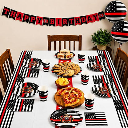 Firefighter Thin Red Line Party Set-16 Guests-Plates & Napkins-Havercamp | - Image 10