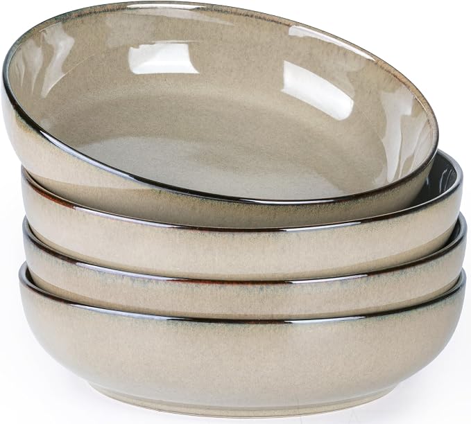 GBhome 8.75'' Large Ceramic Pasta Bowls, 38oz Stoneware Pasta Serving Bowls Set by GBhome