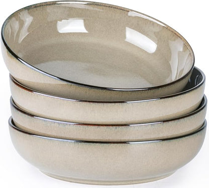 GBhome 8.75'' Large Ceramic Pasta Bowls, 38oz Stoneware Pasta Serving Bowls Set by GBhome