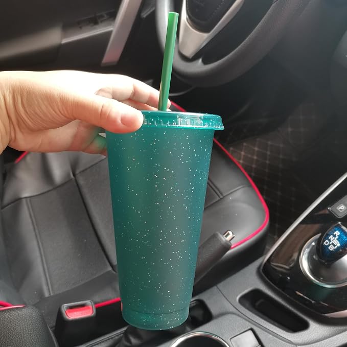 Suertestarry Tumbler with Straw and Lid, Water Bottle Iced Coffee Travel Mug Cup - Image 3