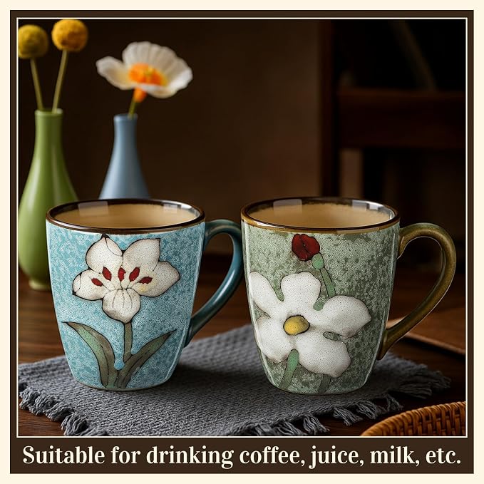 Maxdot 12oz Ceramic Coffee Mugs, Glazing Process Coffee Cup - Image 3