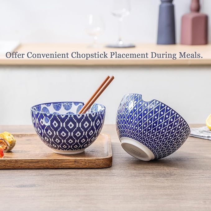 Selamica Ceramic Ramen Bowls Set, 15 OZ Noodle Bowls - Image 5