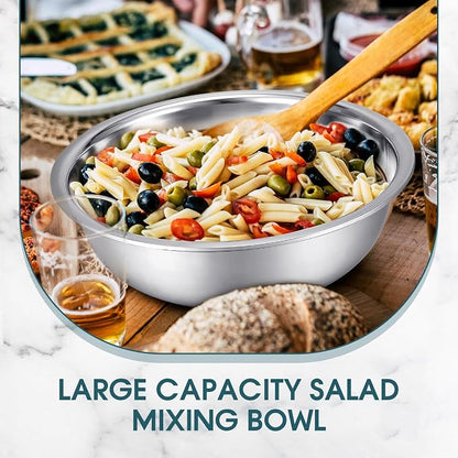 Nuogo 4 Pcs Stainless Steel Mixing Bowls Metal Mixing Bowls Extra Large Basin - Image 5