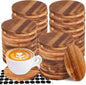 48 Pieces Unfinished Wood Coasters, 4 Inch Round Acacia Wooden Coasters by Aweyka