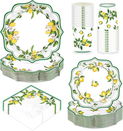 250Pcs Lemon Party Decorations for Summer Lemons Theme Serves 50 | Green Lines by Greencian