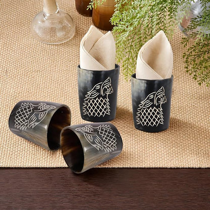 Handicrafts Home Viking Horn Shot Glasses Set of 4, Handmade Natural Ox Horn - Image 7