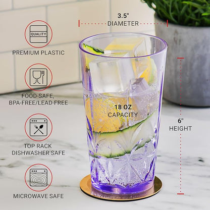 Bravario Royal Plastic Drinking Tumbler, Dishwasher-Safe BPA-Free Durable Mixed - Image 4