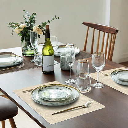 Fyvva Placemats Set of 4 Wipeable Reversible Faux Leather - Image 6