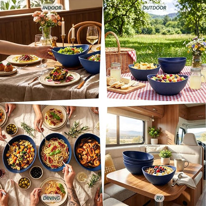 Wheat Straw Bowls, 9.6 inch Salad Bowls, Large Serving Dishes - Image 8