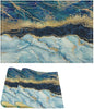 Marble Linen Placemats Set of 2, Modern Abstract Foil Texture White Blue Gold Marble Washable Cloth Place Mats, Non-Slip Dining Table Placemats for Home Kitchen Party Banquets Decor 12x17 Inch