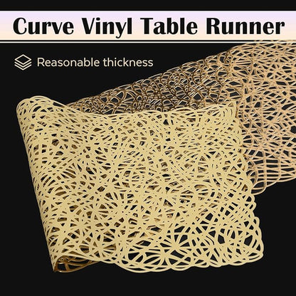 FAVE Gold Table Runners 36 Inches Short Table Runner Washable Table Mats | Heat - Image 4