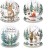 60Pcs Winter Woodland Animals Disposable Paper Plates 9” Winter Wonderland Heavy Duty Paper Plates with Bunny Fox Deer Patterns for Christmas Holiday Party Supplies Decorations