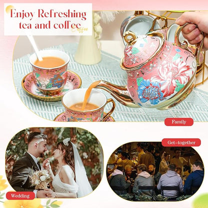 20 Pcs Porcelain Tea Set for Adults - Image 4