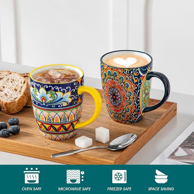 vancasso SIMI 12 oz Coffee Mugs Set of 6, Ceramic Mug - Image 4