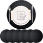 PIGCHCY Round 15" Water-Resistant Placemats Set of 6, Premium Faux Leather Placemats PVC Easy Clean Table Mats for Hotels Outdoor Dining, Wedding Decor (Black)