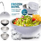Vora 70oz Dip Chiller Bowl with Lid | Iced Grey Stainless Steel Chilled Dip Bowl for Dips, Guacamole, Hummus, Salsa | Insulated Serving Dishes with Easiest Water Fill & Refillable Chamber