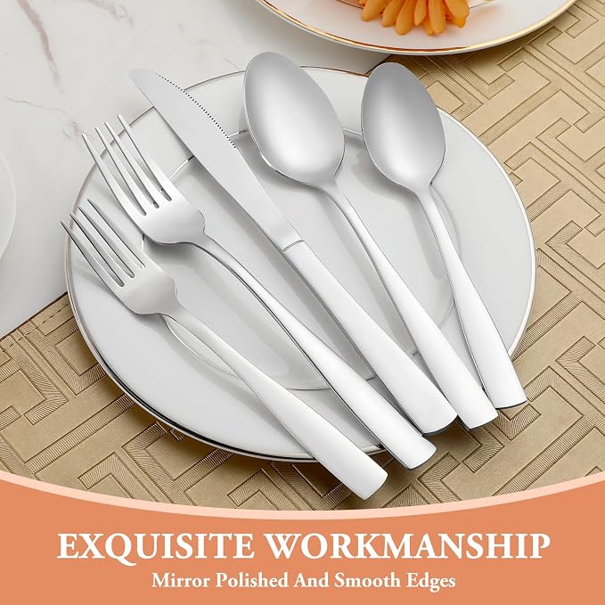 20 Pcs Silverware Set, Stainless Steel Flatware Set - Image 4