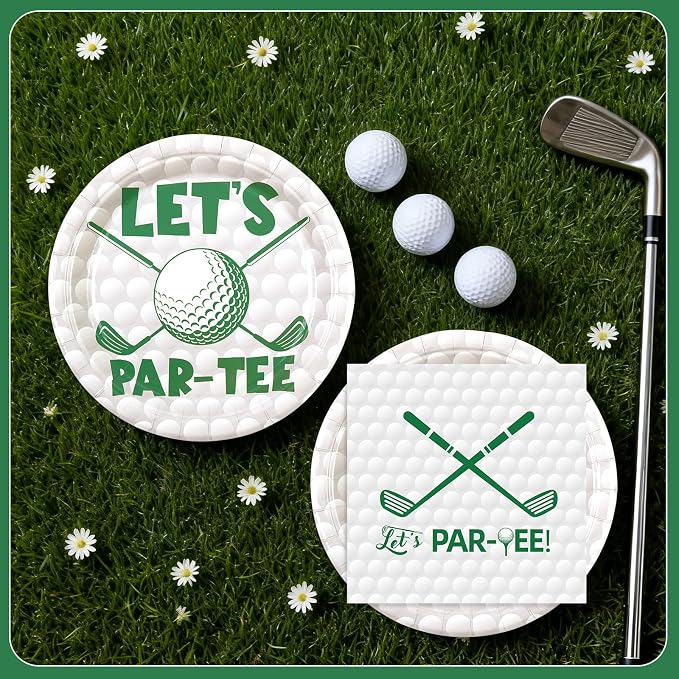 50pcs Golf Paper Plates and Napkins Party Decorations | Golf Themed Birthday - Image 2