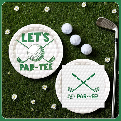 50pcs Golf Paper Plates and Napkins Party Decorations | Golf Themed Birthday - Image 2