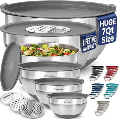 6pc Stainless Steel Mixing Bowls by PriorityChef