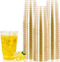 I00000 50 Pack 14 oz Gold Plastic Cups, Disposable Tumblers Gold Glitter Plastic Cups, Disposable Wine Glasses Cocktail Glasses Perfect for Wedding & Party