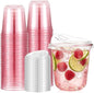 Ziliny 50 Sets Clear Plastic Coffee Cups by Ziliny