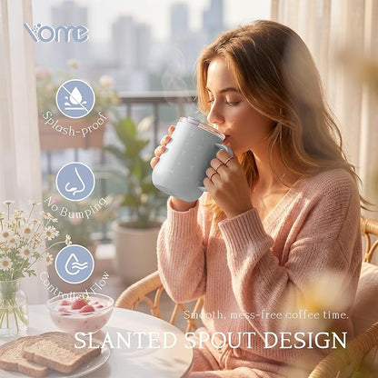 YOME 10oz Bow Grey Insulated Coffee Mug - Image 2