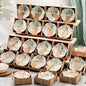 24 Pcs Wedding Favors for Guests Small Ceramic Bowl Bulk Gifts Set 3.3 Inch Floral Design Mini Dipping Sauce Dish with Card Box for Bridal Pooja Baby Shower Birthday Guest Gift (Sage Green)