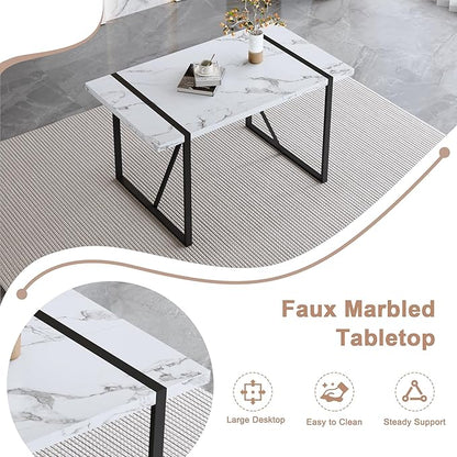 7 Piece Dining Table Set for 6,Modern Rectangle Dining Table and Fabric Dining Chairs 6,Kitchen Table and Chairs for 6,Ideal for Kitchen Dining Room