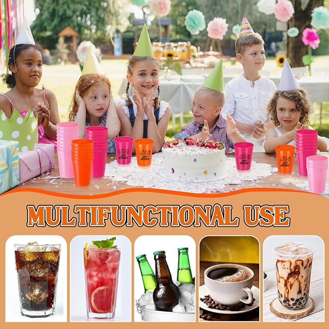 Yungyan 100 Pack 16 oz Stadium Cups Reusable Plastic Cups Blank Drink Stadium - Image 5