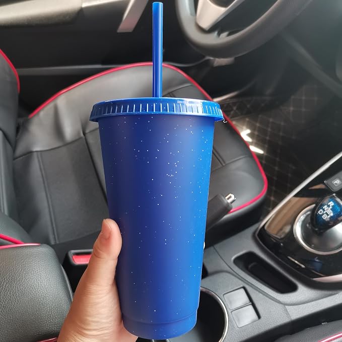 Suertestarry Tumbler with Straw and Lid, Water Bottle Iced Coffee Travel Mug Cup - Image 3