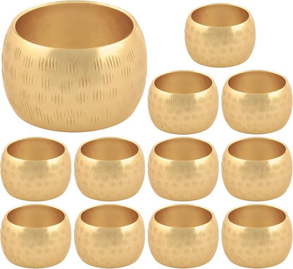 Napkin Rings Set of 12, Metal Napkin Holder Cuffs by ALPHALivingHOME