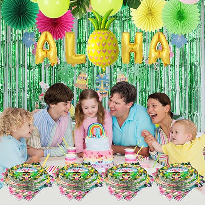 180PCS Hawaiian Aloha Plates and Napkins Party Supplies Serve 60 | Disposable - Image 7