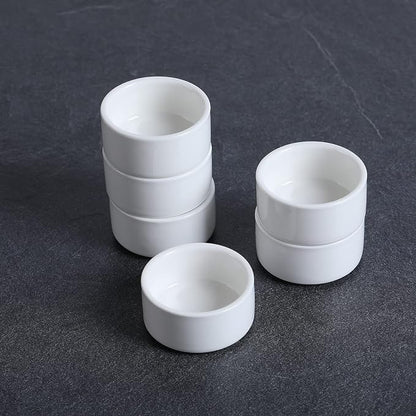 1 oz Mini Porcelain Ramekins Set of 6 （White） | Set of 6 mini ramekins - Image 4