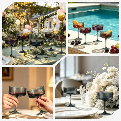 12PCS Plastic Martini Glasses, Unbreakable Reusable Champagne Coupe, Removable - Image 7