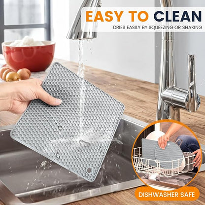 Silicone Trivet Mats 4 Heat Resistant Pot Holders Multipurpose Non-Slip Hot Pads - Image 6