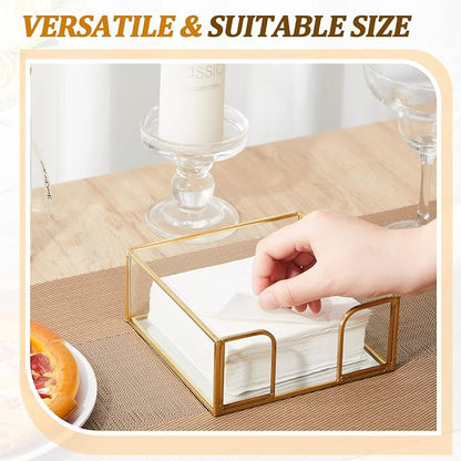 LemonRoad 4 Pcs Square Gold Napkin Holder - Image 6