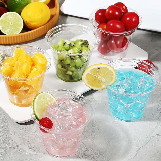 BYSNOW 500 Pack 9 oz Clear Plastic Cups Thickened Disposable Drink Cups | - Image 6