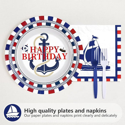96 Pcs Nautical Birthday Party Decorations - Image 2