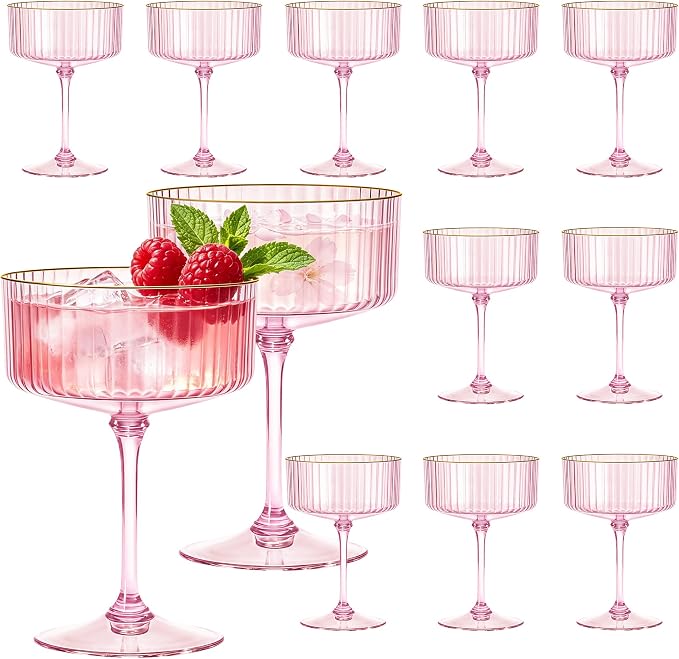 12PCS Plastic Martini Glasses, Unbreakable Reusable Champagne Coupe, Removable by Unknown