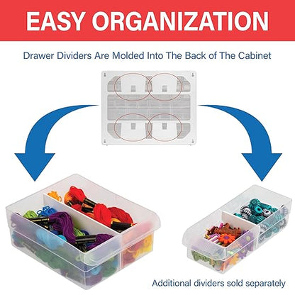 Akro-Mils 64-Drawer Plastic Drawer Storage Cabinet for Garage Organization, Bead Organizer, Building Bricks Storage, Teacher Toolbox, Makeup Organizer, 20" W x 6" D x 16" H, 10164 Black