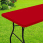 Smiry Rectangle Picnic Table Cloth, Waterproof Elastic Fitted Tablecloths for 8 Foot Tables, Washable Polyester Table Cover for Camping, Indoor and Outdoor (Red, 30"x96")