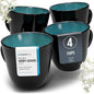 Large Stoneware Coffee Mugs Set of 4, 15.6 oz Coffee Cups by PURELIVING