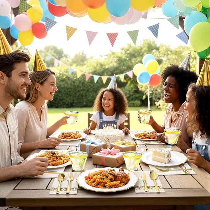 Glowserve 175 Piece Disposable Plastic Plates Dinnerware Set - Image 7