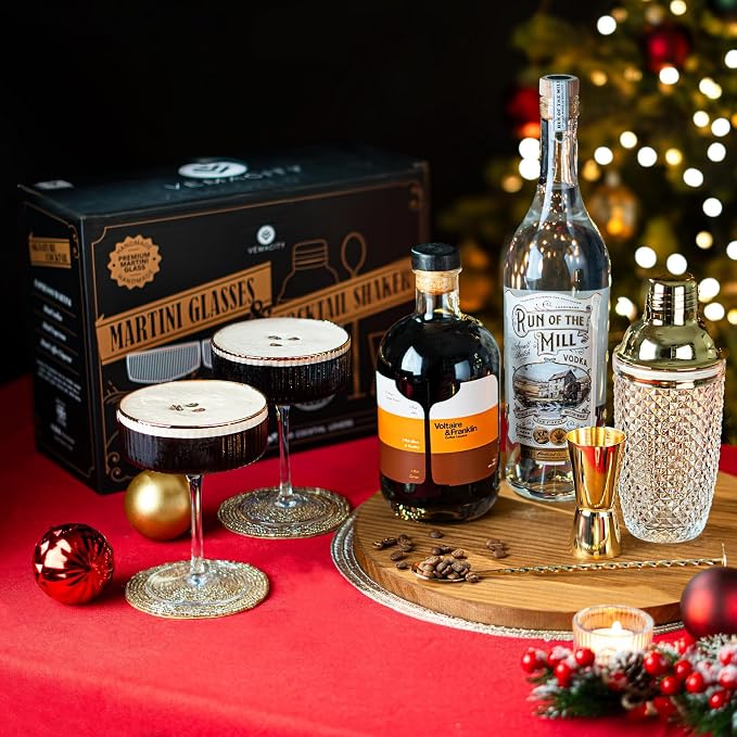 VEMACITY - Luxury Espresso Martini Gifts | Gold Cocktail Shaker Set + 2 - Image 4