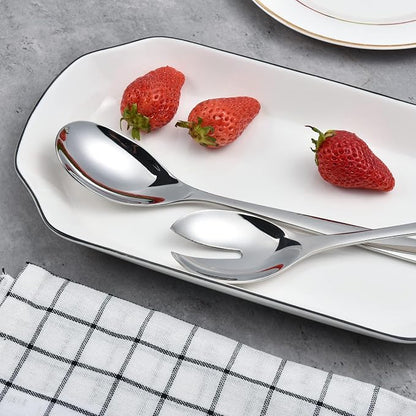 IMEEA Salad Servers 18/8 Stainless Steel Salad Serving Set Salad Fork and Spoon - Image 8