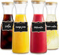 Glass Carafe with Bamboo Lid, Round 35 Oz Beverage Dispensers Carafe, Mimosa by Tinaforld