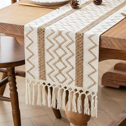 Boho Fall Table Runner Macrame for Coffe Table Home Decor 12x72 Inch | 72 by FEXIA