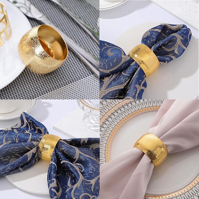 Set of 100 Napkin Rings Metal Gold Circular Napkin Ring, Napkin Rings Bulk - Image 3