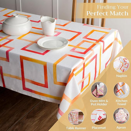 Maison d' Hermine Table Cloth Rectangle Table 100% Cotton 60 x 108 Inches Tablecloth Reusable Decorative for Dining Room Farmhouse Home Valentines Day Decorations Spring Summer - Summer Maze